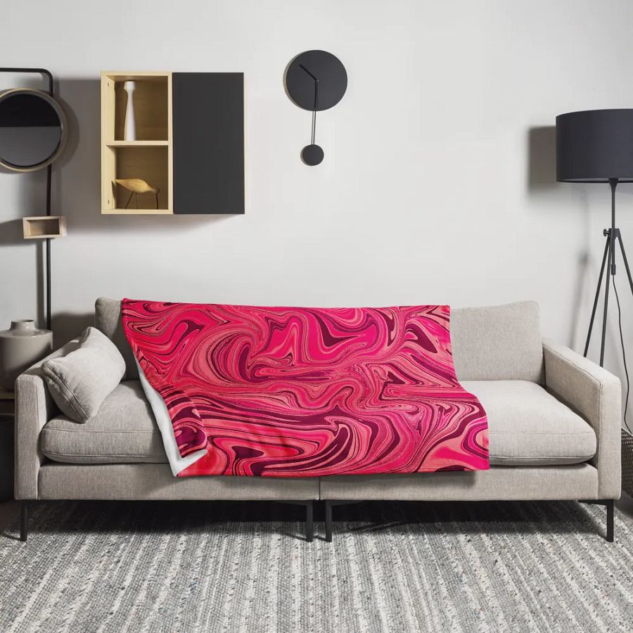 Throw Blanket - Shades of Magenta Pink Digital Fluid Art product image (1)