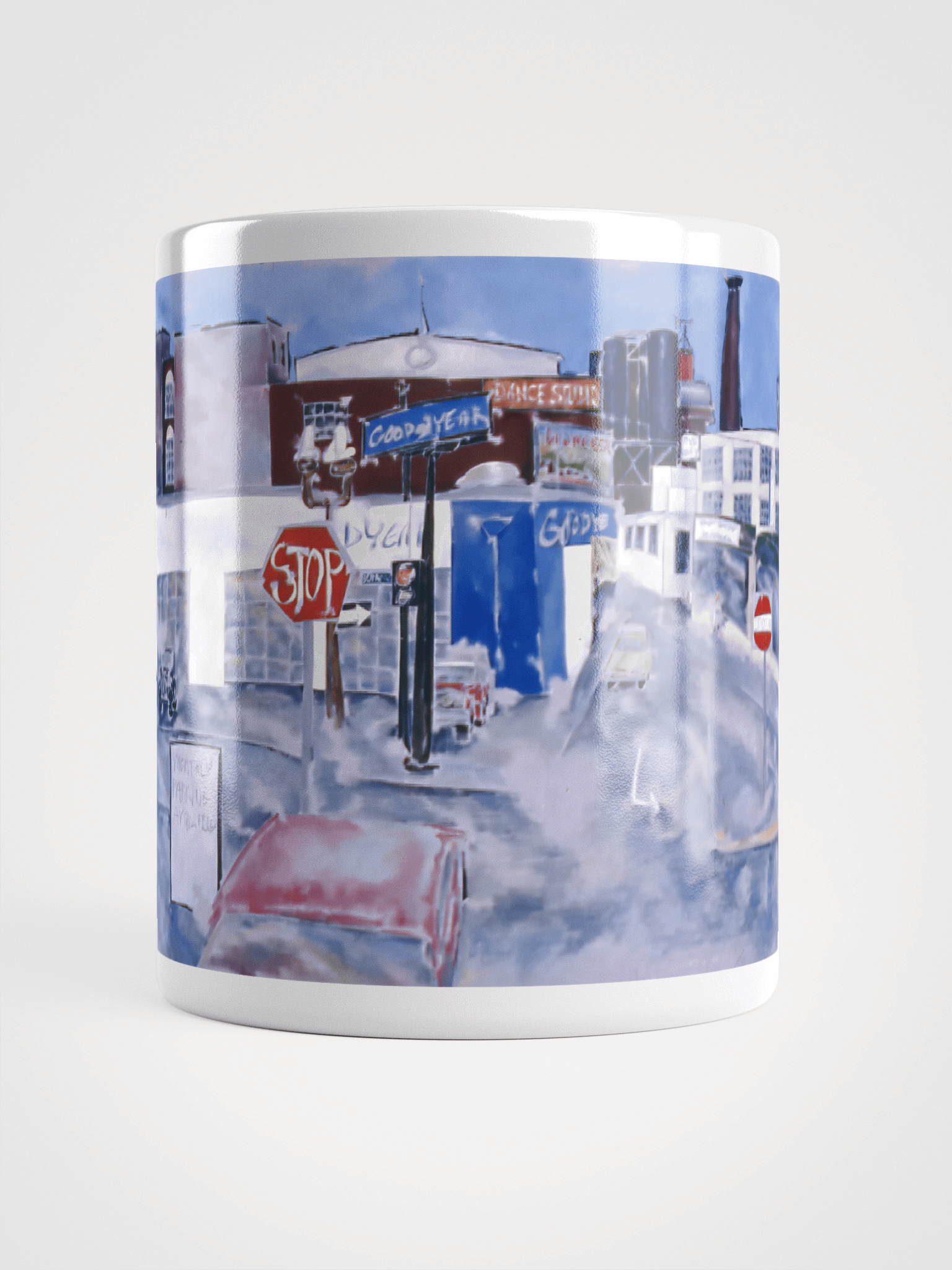 10th, Oak and Burnside, Portland, OR (1986) White Glossy Mug product image (1)