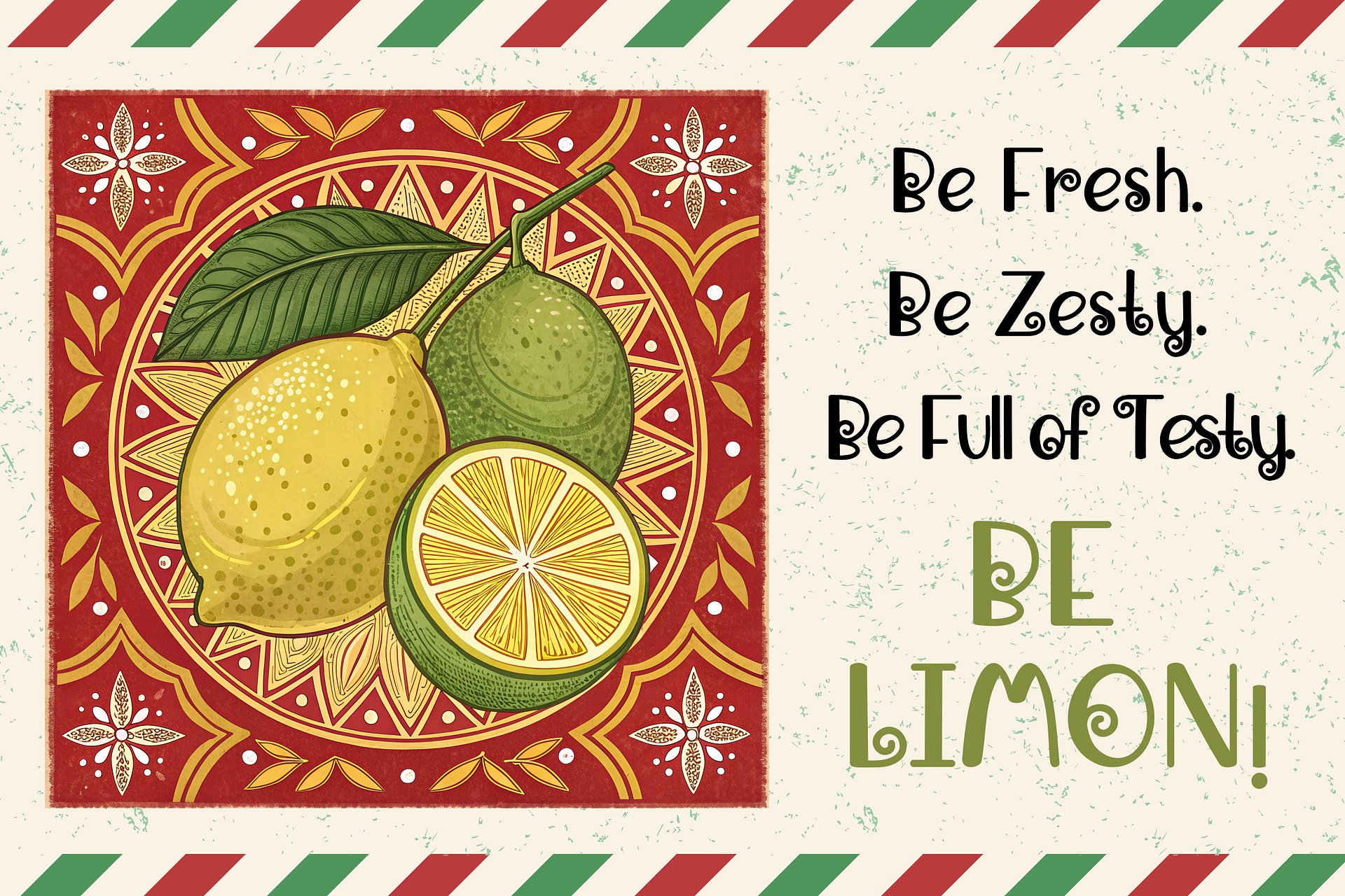 Printable motivational Postcard "Be Limon" product image (1)