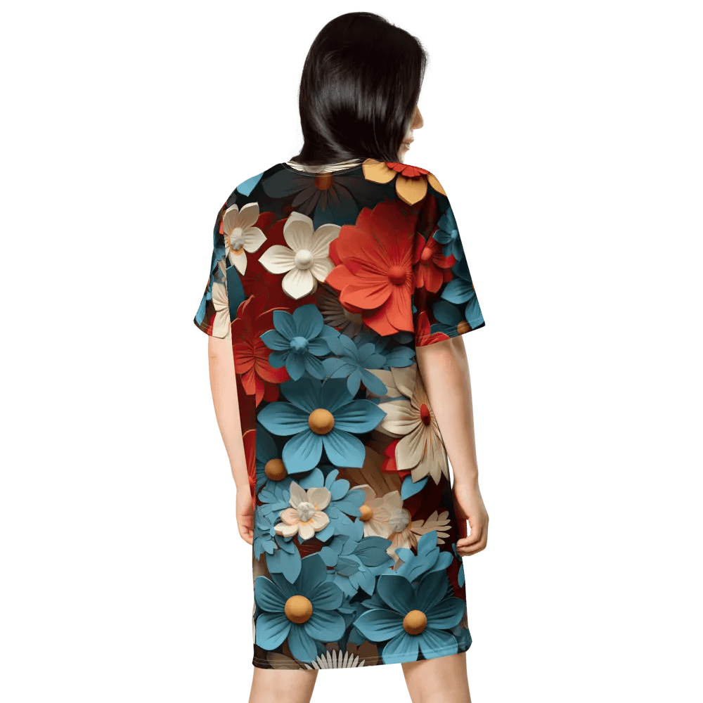 3D-Ditsy-Flowers-Seamless-Patterns T-shirt Dress - V2 product image (3)