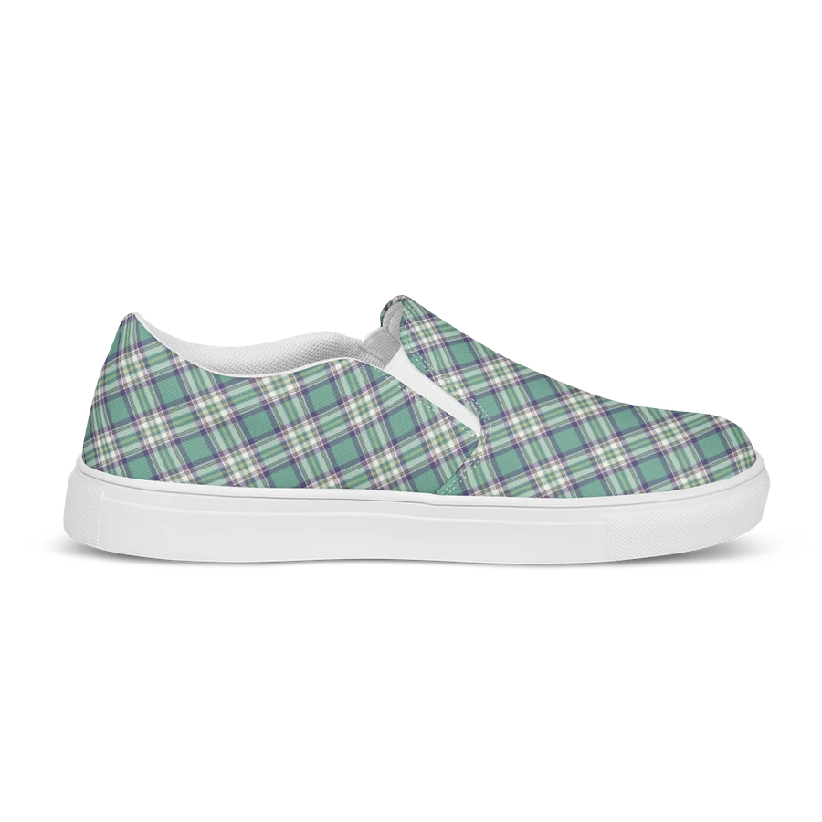 Light Green, Purple, and Yellow Plaid Women's Slip-On Shoes product image (5)