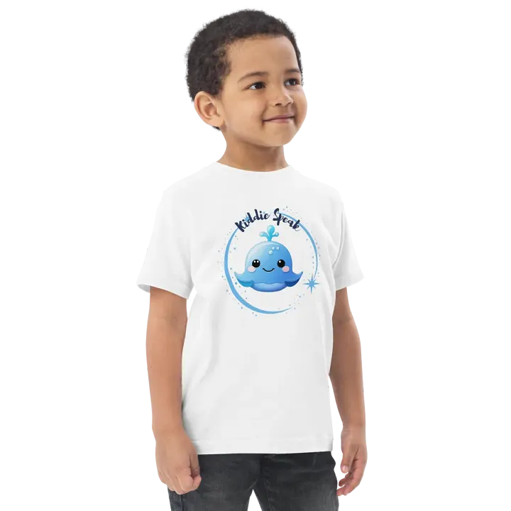 Cheerful Blue Whale Toddler Jersey Tee Kiddie Speak product image (2)