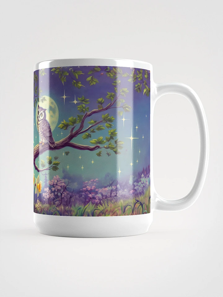 Daffodil Fairy and Owl Glossy White Mug product image (2)