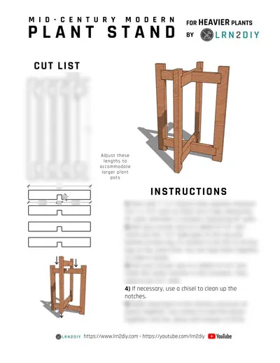 Mid Century Modern Plant Stand for Heavier Plants (PDF) product image (2)