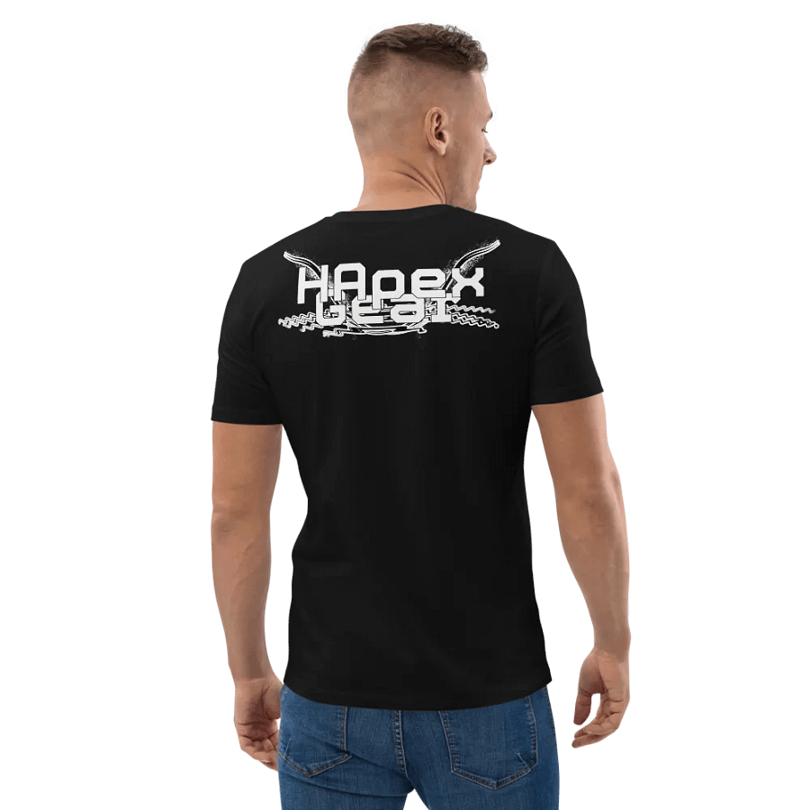 Aaron - Embroidered - Organic Cotton T-Shirt - White HApex Gear Black Logo product image (4)