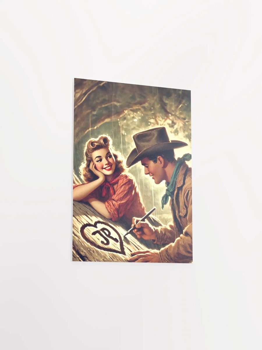 Vintage Style Cowboy Love Carving Premium Prints and Posters product image (19)