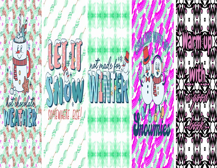 Colored Winter Themed Bookmarks with Patterns and Quotes product image (1)