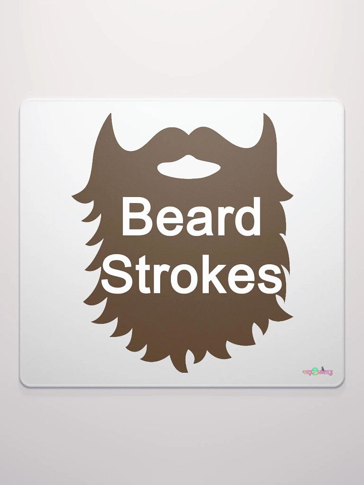 Brown Beard Strokes Gaming Mouse Pad (White) product image (1)