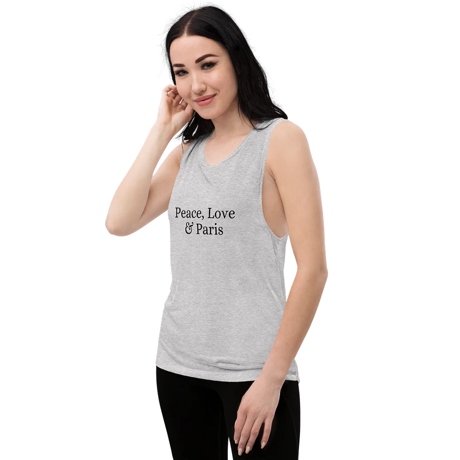 Peace, Love and Paris Women's Flowy Muscle Tank | Black Ink product image (41)