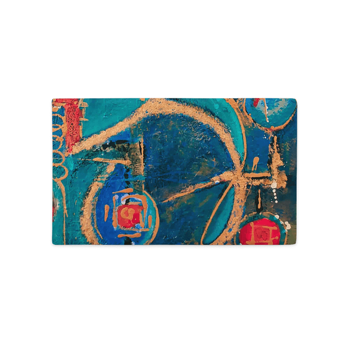 Cosmic Flow: Abstract Geometry in Blue and Gold product image (5)