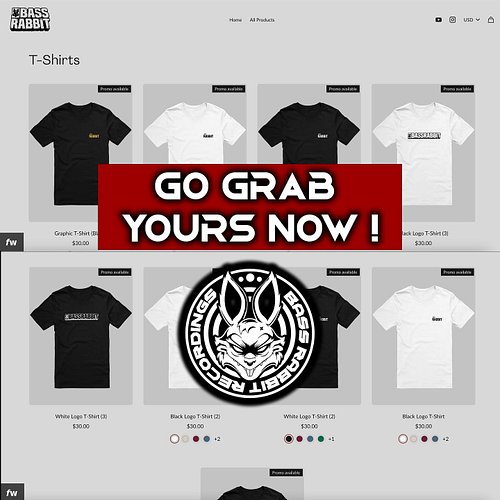 Im happy to announce that our Merch Store is open for everyone now 🥳 Let’s go and Grab your favorite pieces of Bass Rabbit no...