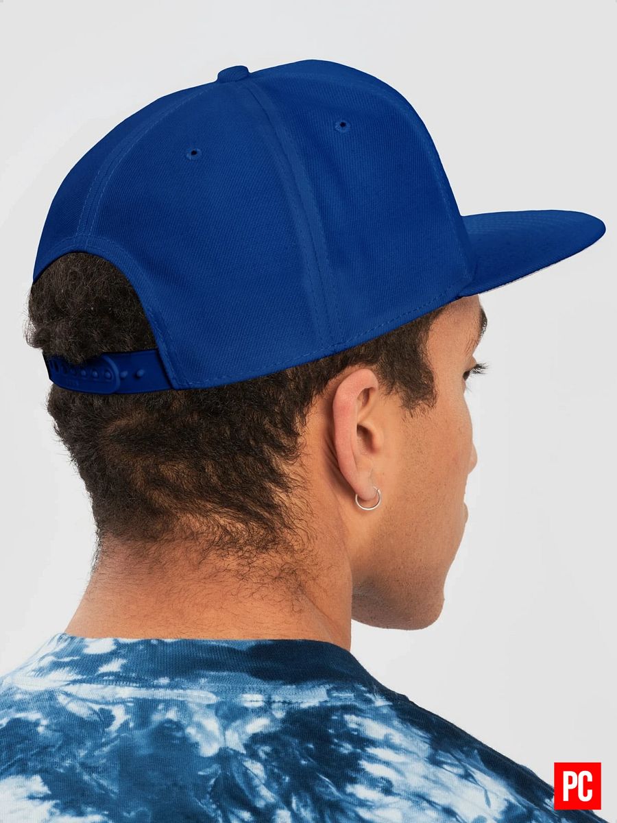 Plain Color Royal Blue Cotton Twill Flat Snapback Cap product image (3)