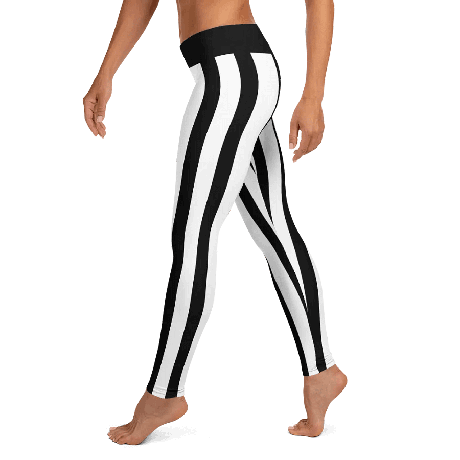 Black and White Stripes/All-Over Print Leggings by Sublicolor product image (4)