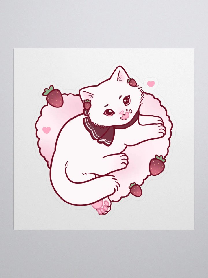 Strawberry Whipped Kitty Sticker product image (1)