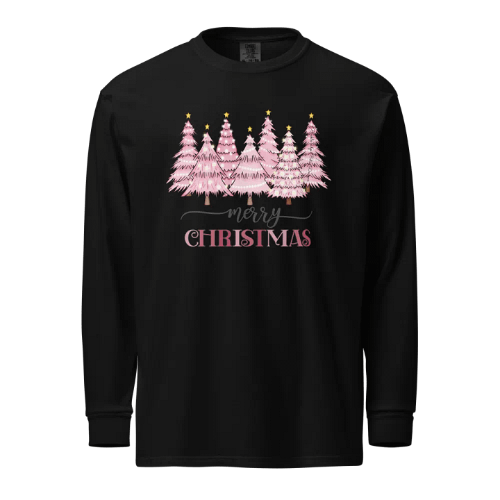 Holiday - Twinkle Pinkmas! Merry Christmas with Pastel Trees- Long-sleeve Comfort Colors product image (2)