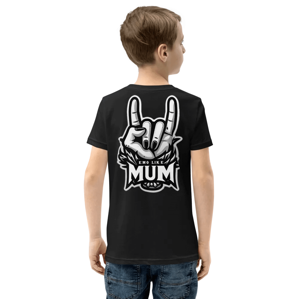 LITTLE EMO Bubble Text Youth, Emo Like Mum T-Shirt product image (6)