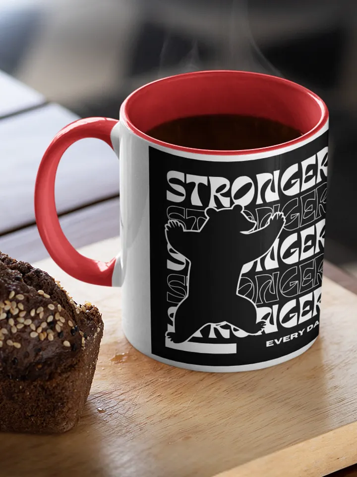 Stronger Every Day- Bear Silhouette Color Inside Mug product image (1)