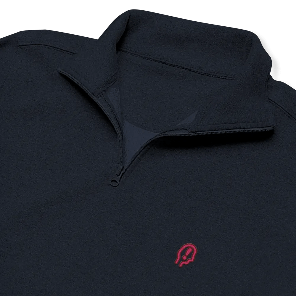 EXCLAIMING MENTALLY (rose design) embroidered quarter zip product image (1)