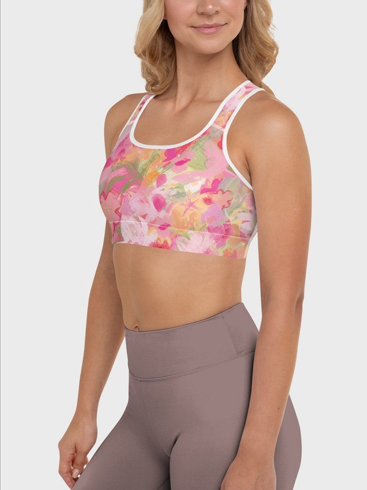 Sport Bra "Sweet Pastel Florals of Spring" Printed product image (2)