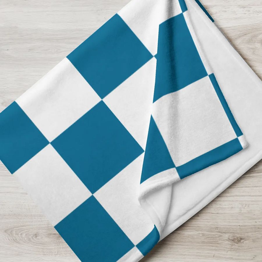 Squares White and Teal/Throw Blanket by Allcolor product image (7)