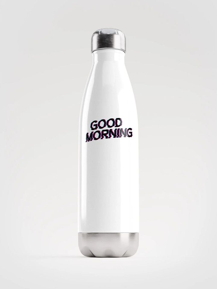 Good Morning White Stainless Steel Water Bottle product image (1)