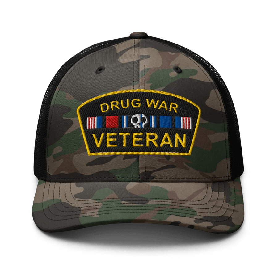 Drug War Veteran Camo Trucker Hat product image (1)
