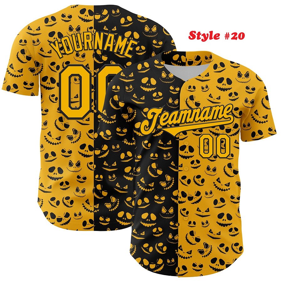 Authentic Baseball Jersey, Custom Baseball Jersey, Personalized Sport Jersey, Colorful, Flowers, Number, Logo, Halloween Gift product image (187)