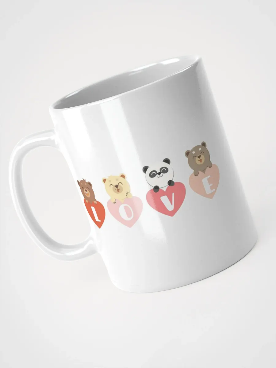 White Glossy Mug Cute Bears product image (3)