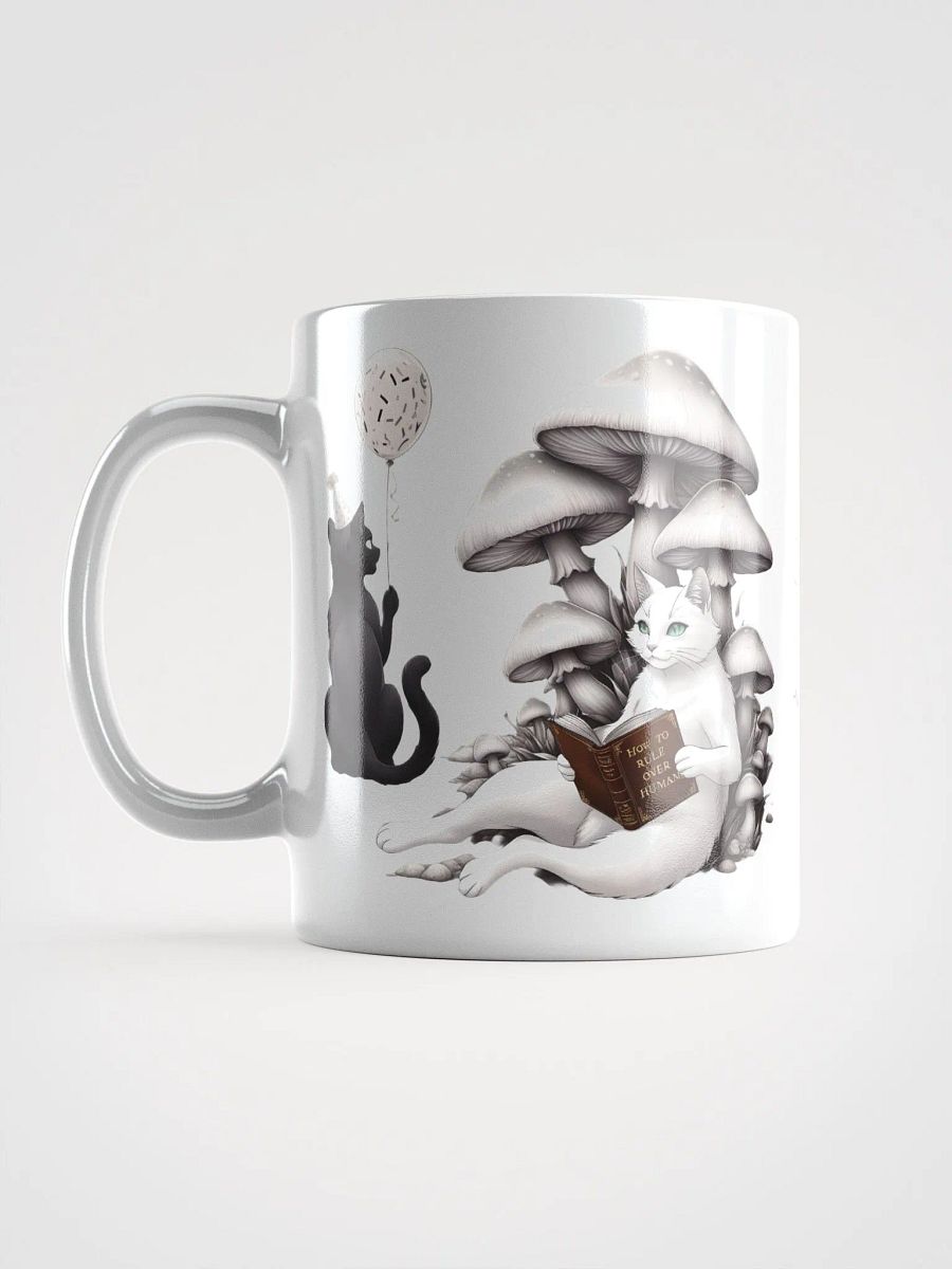Extrovert Black Cat and Introvert White Cat White Glossy Ceramic Mug product image (6)