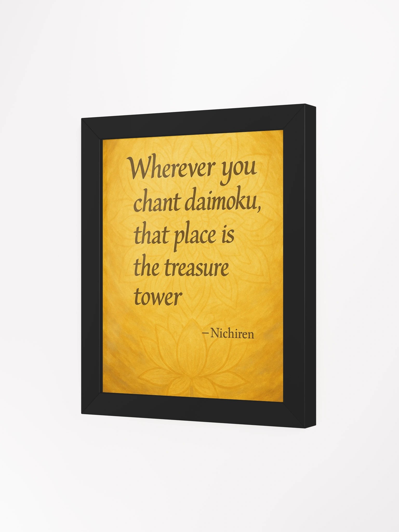 Treasure Tower Daimoku Quote – Nichiren Buddhism Framed Poster (Eco Wood Frame, Matte Finish) product image (3)