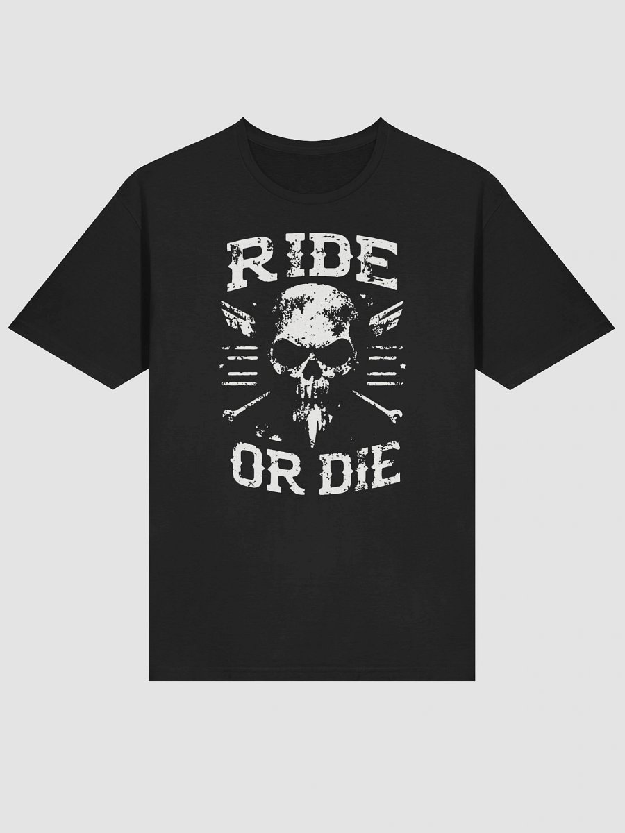Ride or Die T-Shirt - Biker & Military Skull Emblem product image (2)
