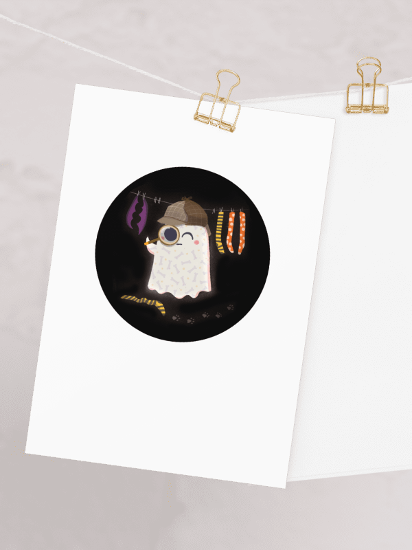 Little Ghost Sherlock Bones - Greeting Card product image (3)