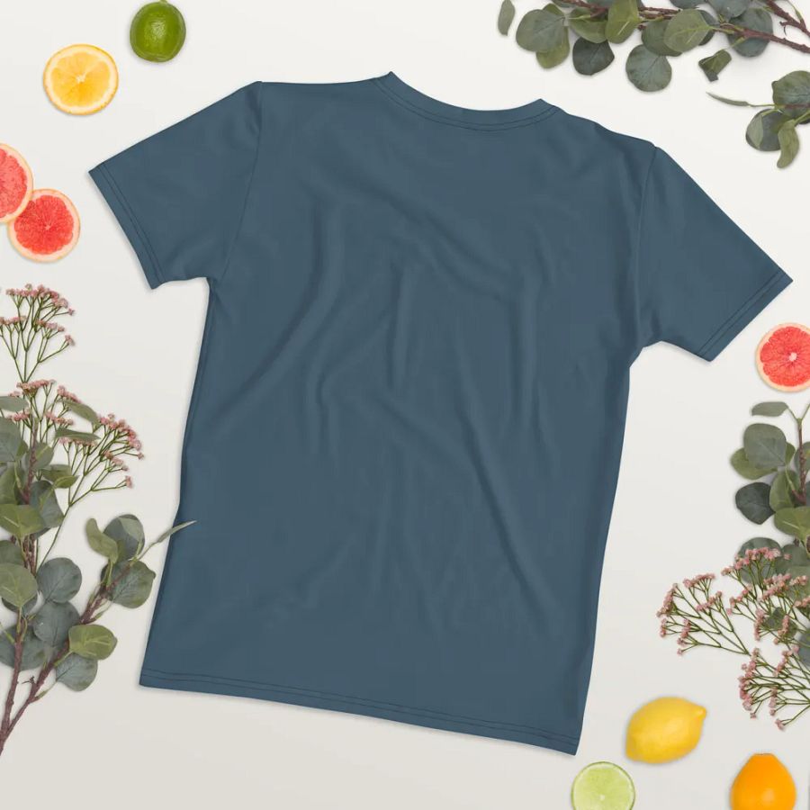 Plain Dark Greyish Blue Soft Summer Women's Crewneck Polyester Heavyweight Premium T-Shirt by Treasure Pie product image (12)