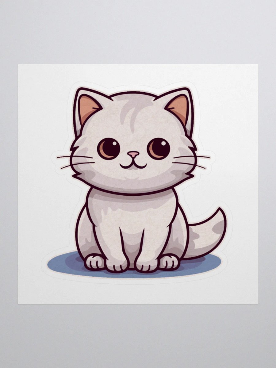 Whimsical White Cat Kiss Cut Stickers product image (1)