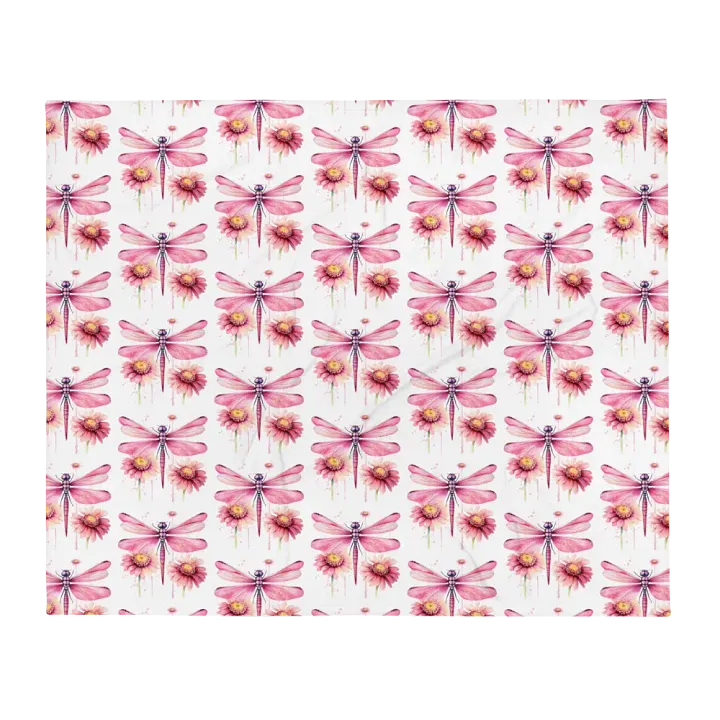 Pink Dragonfly Blanket product image (1)