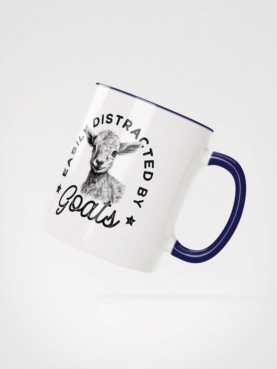 Easily distracted by goats" Ceramic Mug with color inside product image (3)