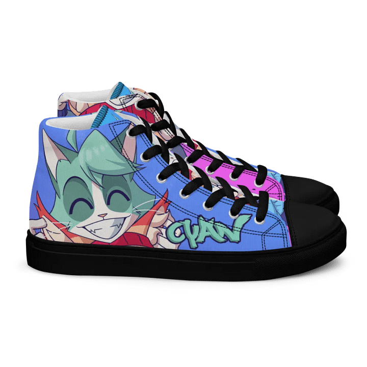 Cyan Teasing Alice's Women's High Top Canvas Shoes product image (2)