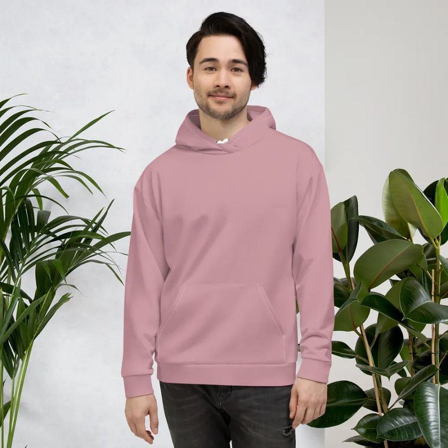 Plain Dusty Pink Soft Summer Unisex Recycled Polyester Heavyweight Premium Hoodie by Treasure Pie product image (5)