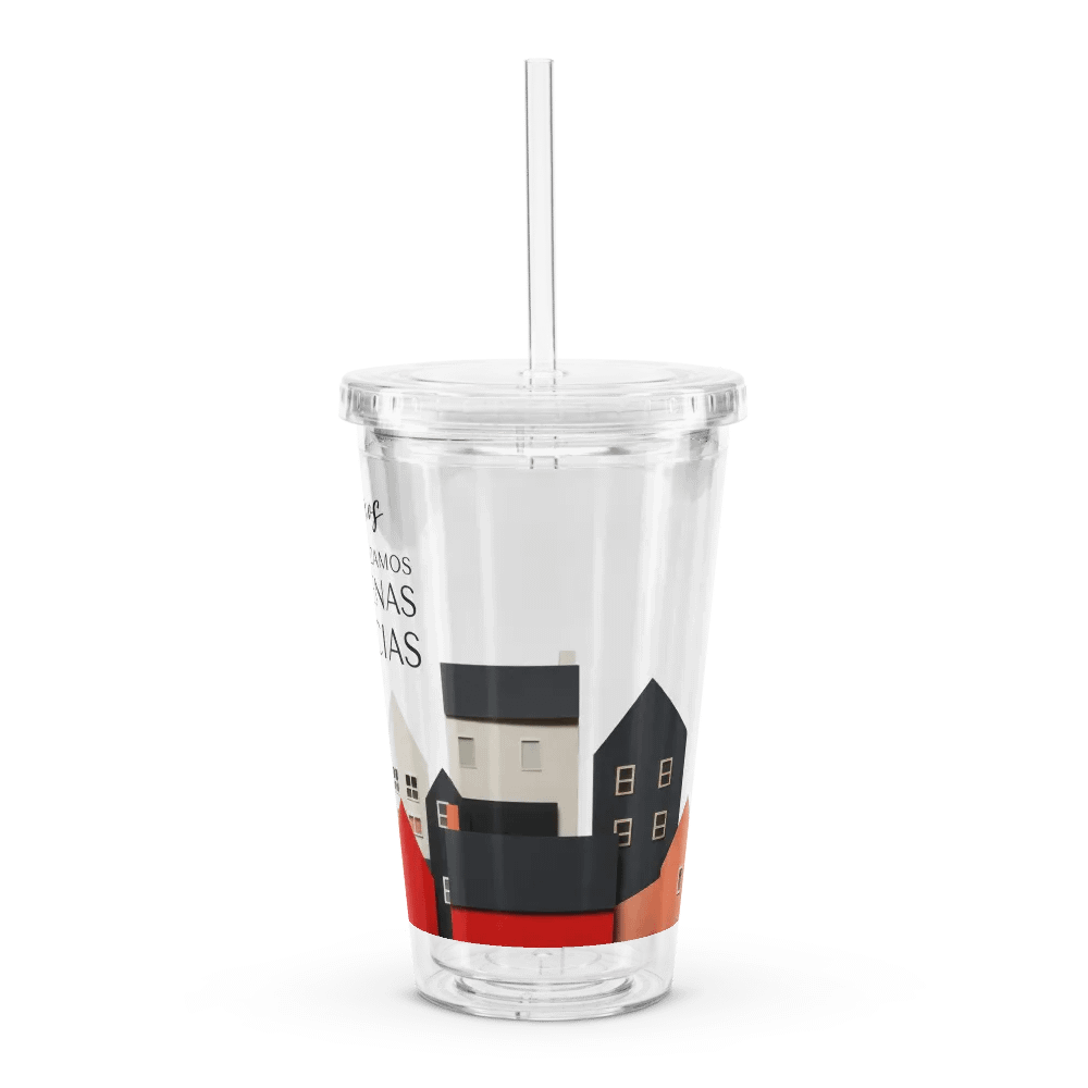 'No Nos Avergonzamos de las Buenas Noticias' Whimsical Town Spanish Tumbler product image (10)