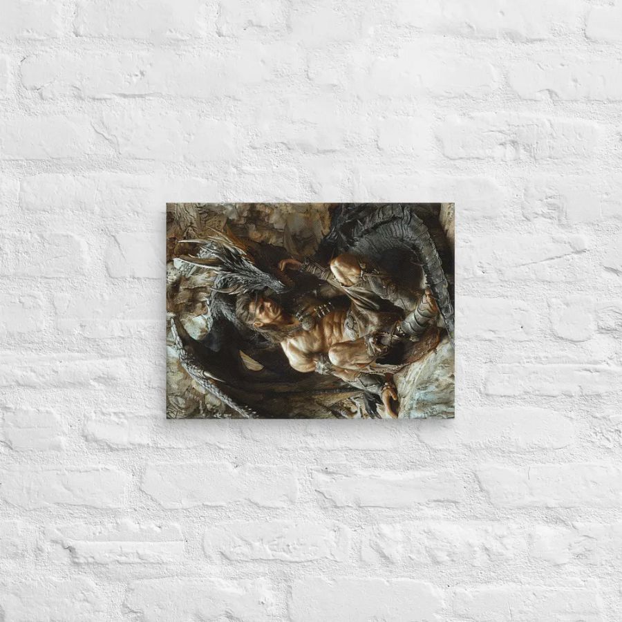 Warrior resting with his dragon - Canvas product image (2)