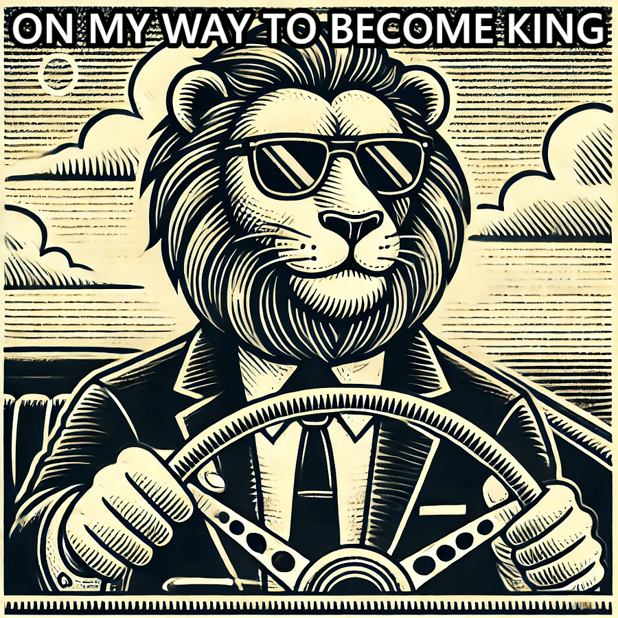 Lion Driving Car Plastic Meme Art Work product image (3)