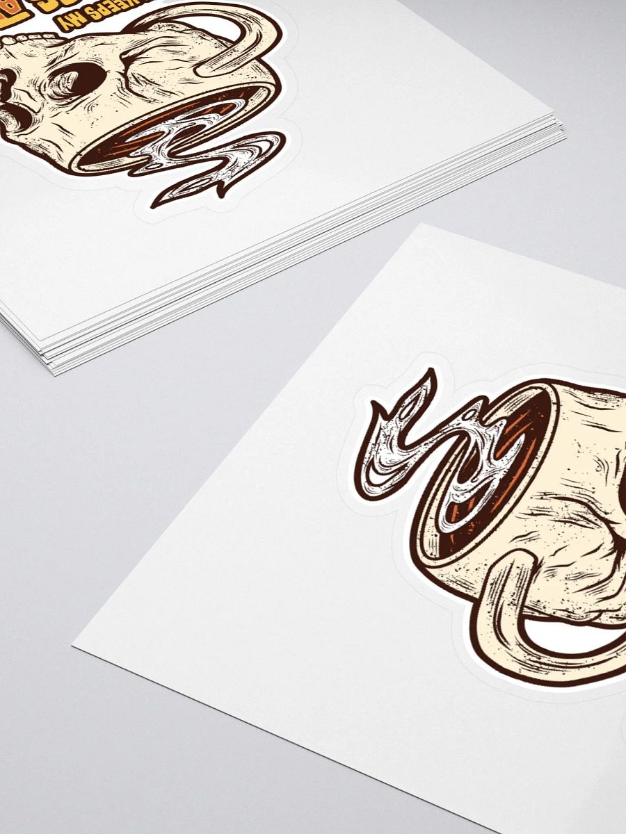 Gothic Skull Coffee Sticker – Caffeine Keeps My Madness product image (12)