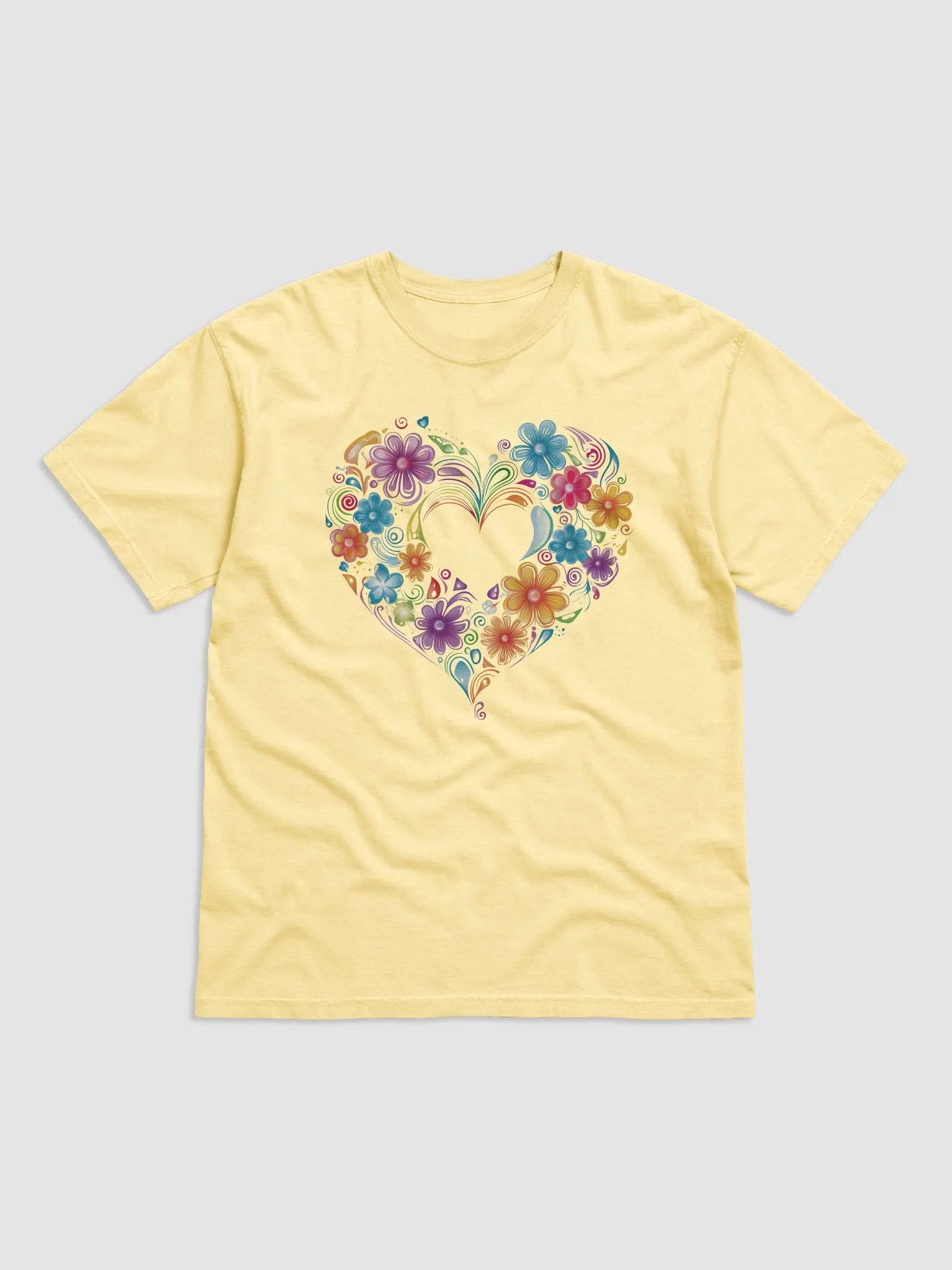 Rainbow Flower Heart T-Shirt product image (5)