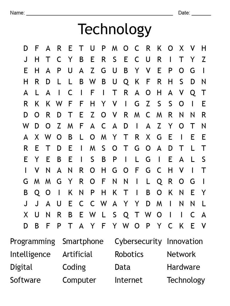 Printable Technology Word Search – 16 Key Vocabulary Puzzle Activities! product image (1)