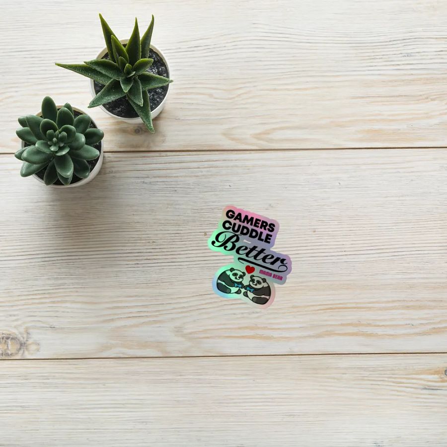 Gamers Cuddle Better Holographic Sticker product image (8)