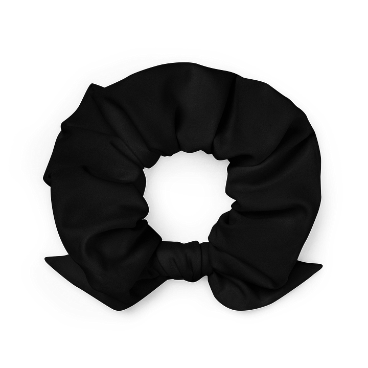 Black Solid Color Eco Friendly Scrunchie with a Bow product image (2)