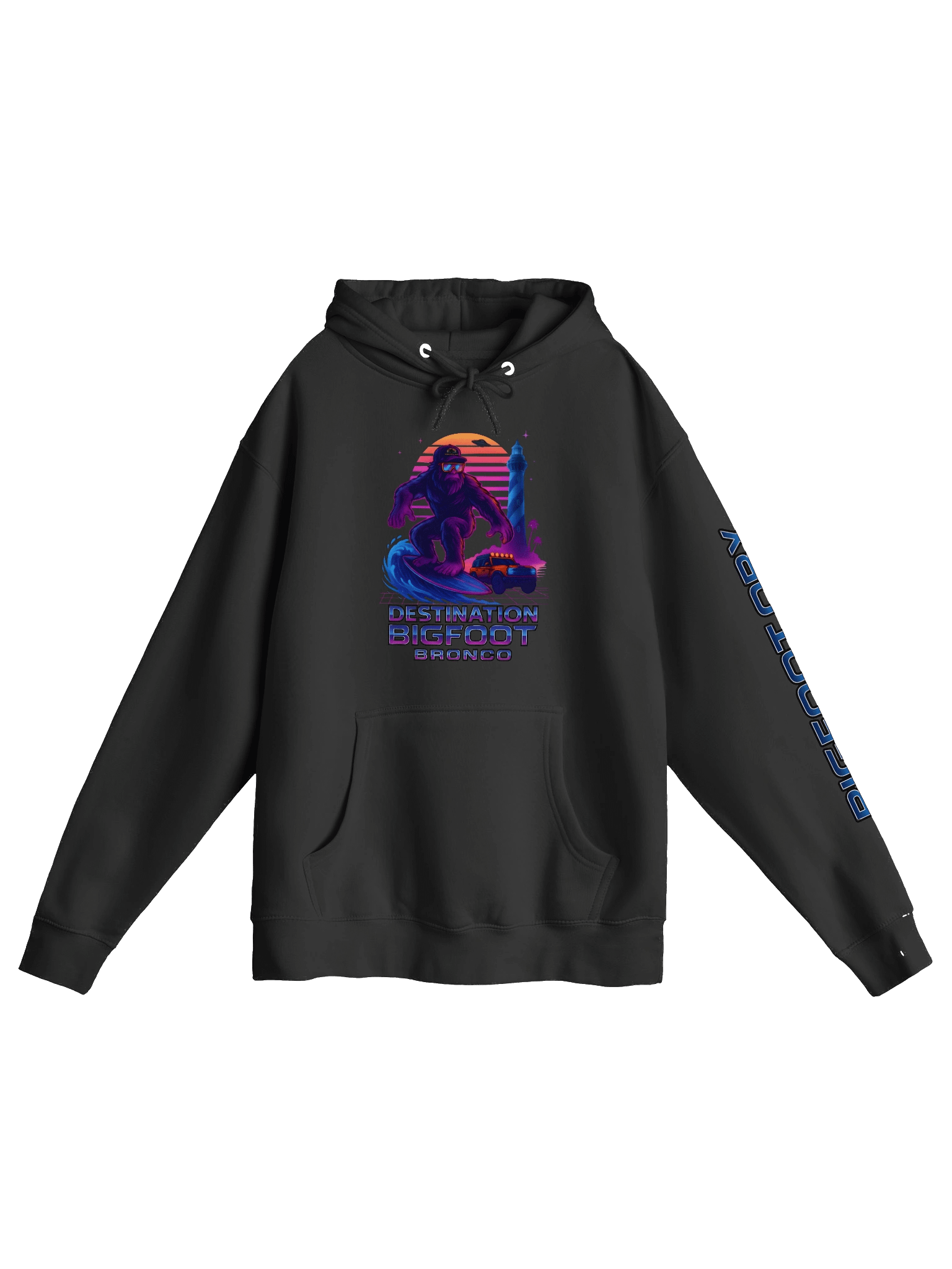 Destination Bigfoot Bronco Front Synthwave Hoodie (Multiple Colors Available) product image (3)