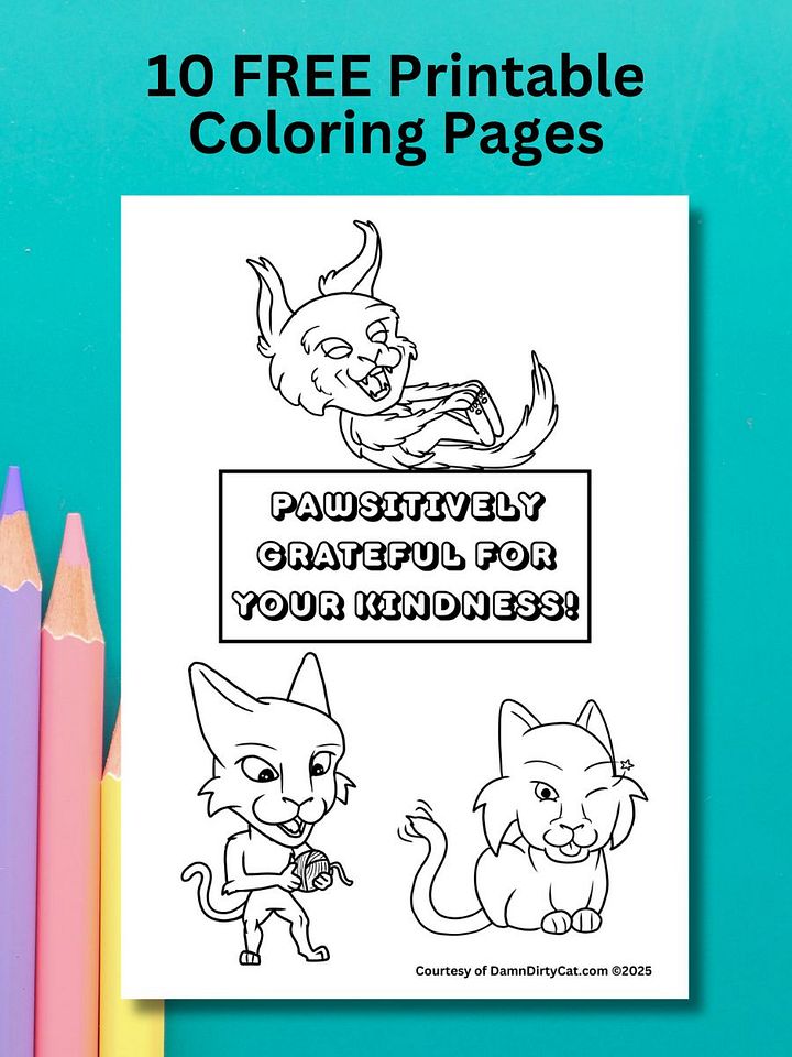 FREE Printable Coloring Book of Kittens - PDF Download product image (1)