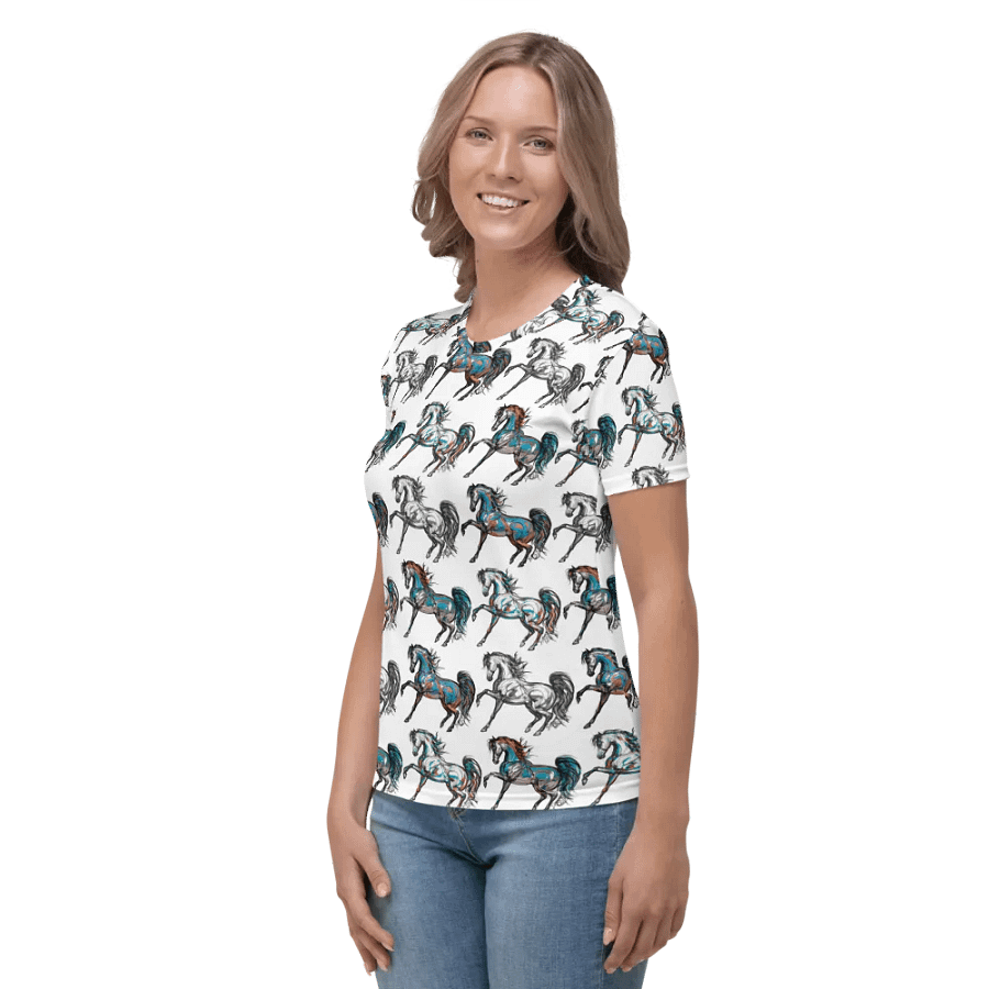 Prancing White Arabian Lady's Short Sleeve Tee product image (3)