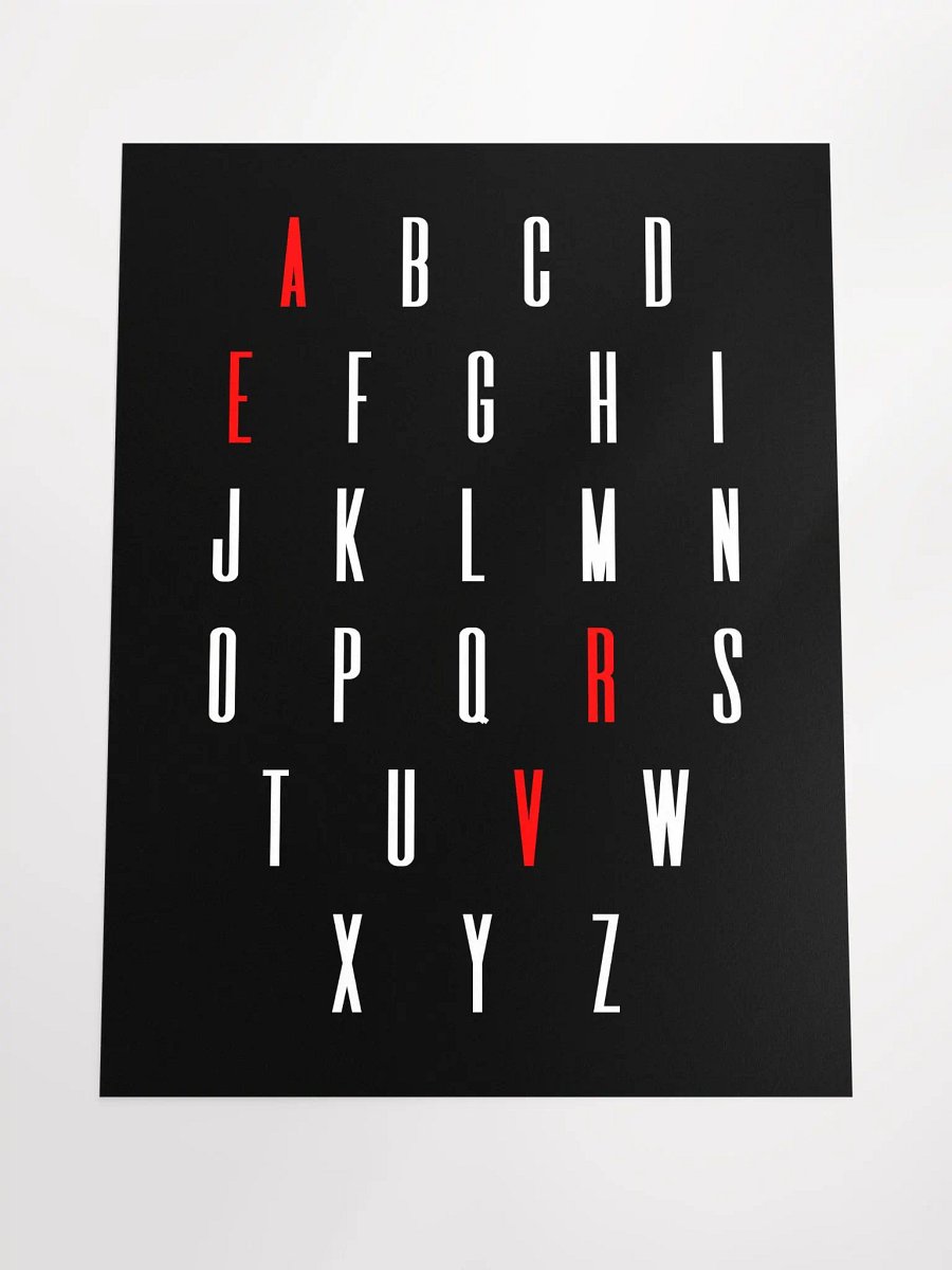 ALPHABET POSTER BLACK + FREE SHIPPING product image (4)